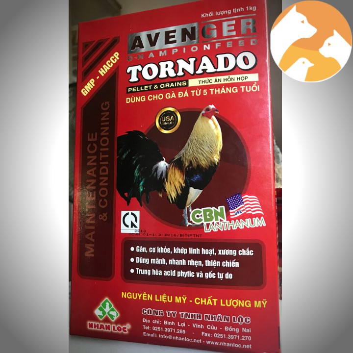 Thức ăn gà đá hỗn hợp Avenger Tornado [Cơn lốc phục thù] 1kg