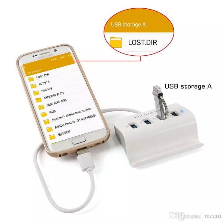 Bộ chia cổng usb 1 ra 4 &amp; Đế sạc điện thoại 2 trong 1 - Dock sạc điện thoại - BỘ chia USB 4 cổng