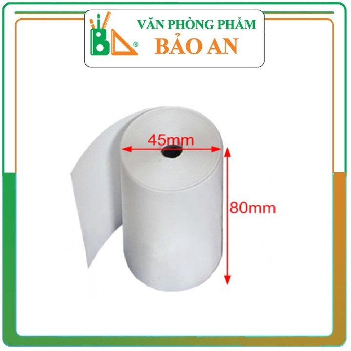Giấy In Nhiệt K80 K58 (Pos,taxi) Giấy In Bill K80 - Cuộn Lẻ Định Lượng GSM 65grm - Giấy in Nhiệt