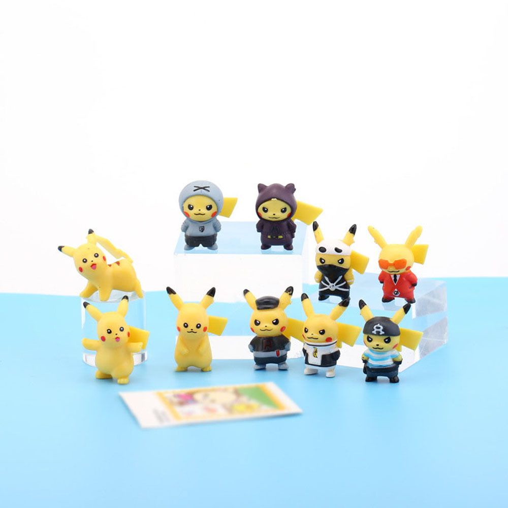 Set 10 mô hình Pikachu mini bằng PVC dễ thương trưng bày trang trí