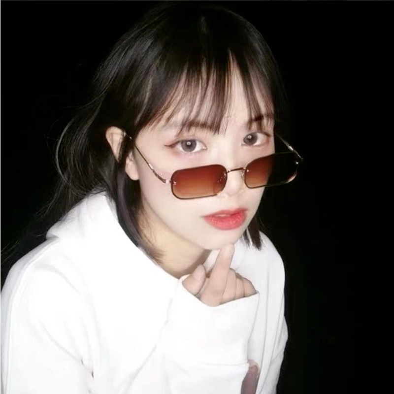 (KIQI-FASHION) COD Kính Mát Thời Trang Hình Chữ Nhật Chống Tia Uv400 Chất Lượng Cao