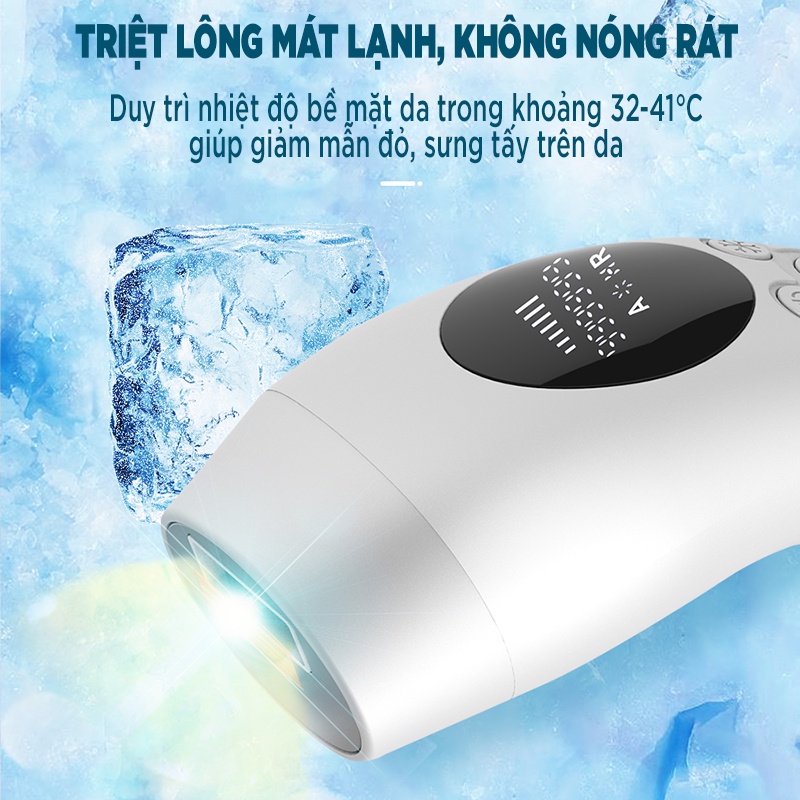Máy Triệt Lông Lạnh IR01, Máy Triệt Lông Mini Vĩnh Viễn Đa Năng Tại Nhà,Triệt Bikini Nách Toàn Thân 8 Cấp Độ Vô Hạn Xung