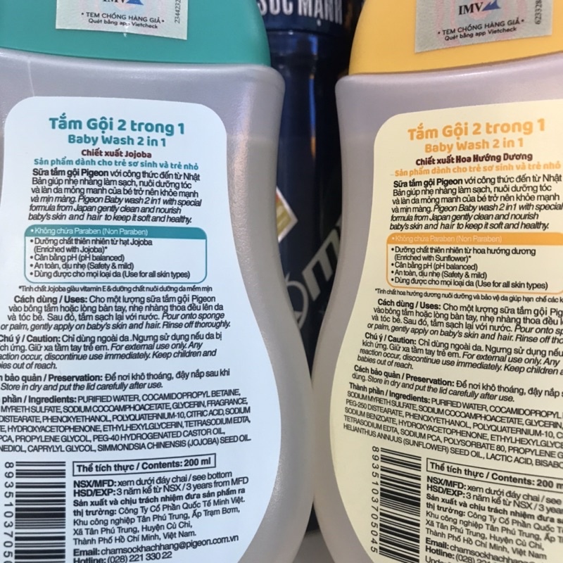Tắm Gội PIGEON 2 in 1 Chiết Xuất Joioba 200ml