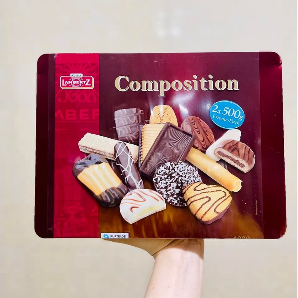 Bánh quy Socola Lambertz Composition 1kg - Đức - mẫu đỏ