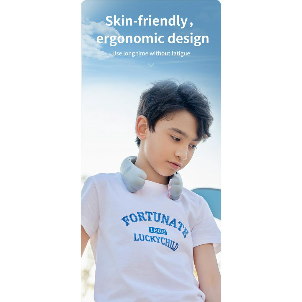 Quạt Đeo Cổ Ba Tốc Độ Không Ồn Tùy Chỉnh Kích Thước Nhỏ Gọn Tiện Dụng