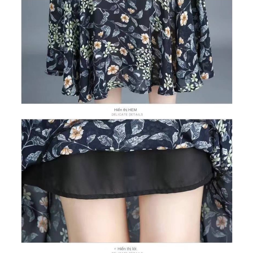 Chân váy họa tiết hoa thanh lịch trẻ trung cho nữ