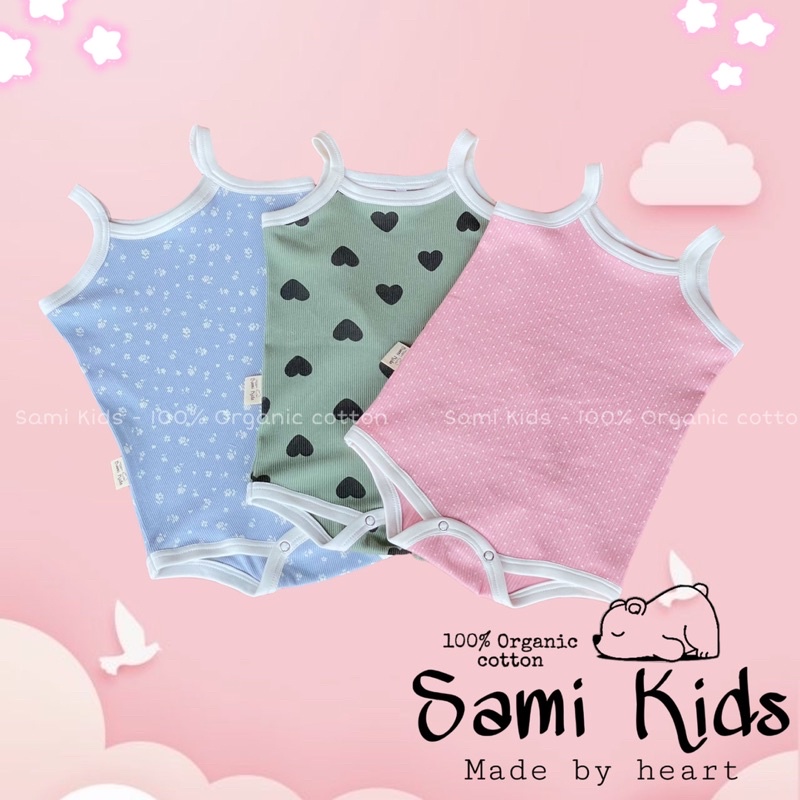 body chip hai dây cho bé gái cotton gân Hàn (ảnh thật)