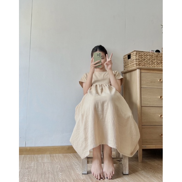 HERS - Đầm muslin bồng bềnh phiên bản có tay