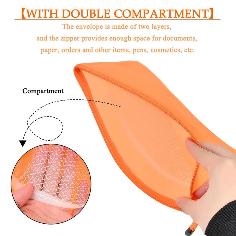 Túi đựng tài liệu khổ A5 bằng PVC chống thấm nước có khóa kéo tiện dụng | BigBuy360 - bigbuy360.vn