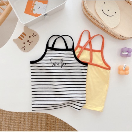 Áo Hai Dây Thun Lạnh Sắc Màu Chất Liệu Cotton Mềm Mại Thoải Mái Cho Bé Gái Từ 5Kg Đến 28Kg Thời Trang trẻ Em Chaarlie Ki