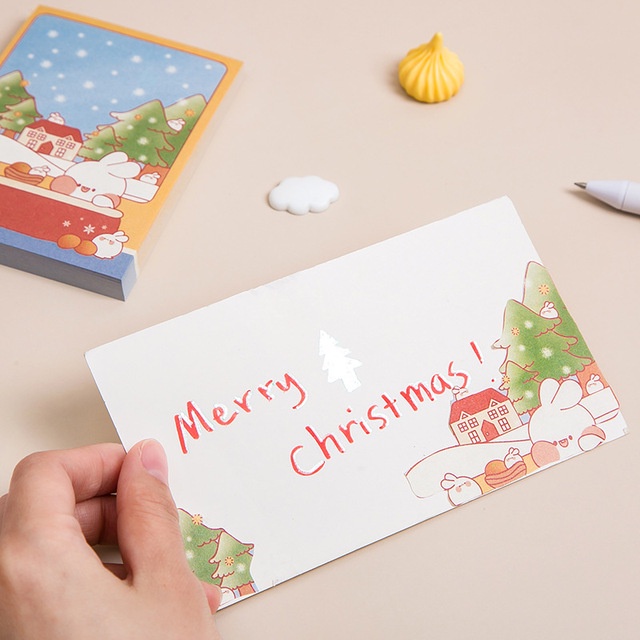 Giấy Nhớ Note Pad Thỏ Bông Giáng Sinh Merry Christmas