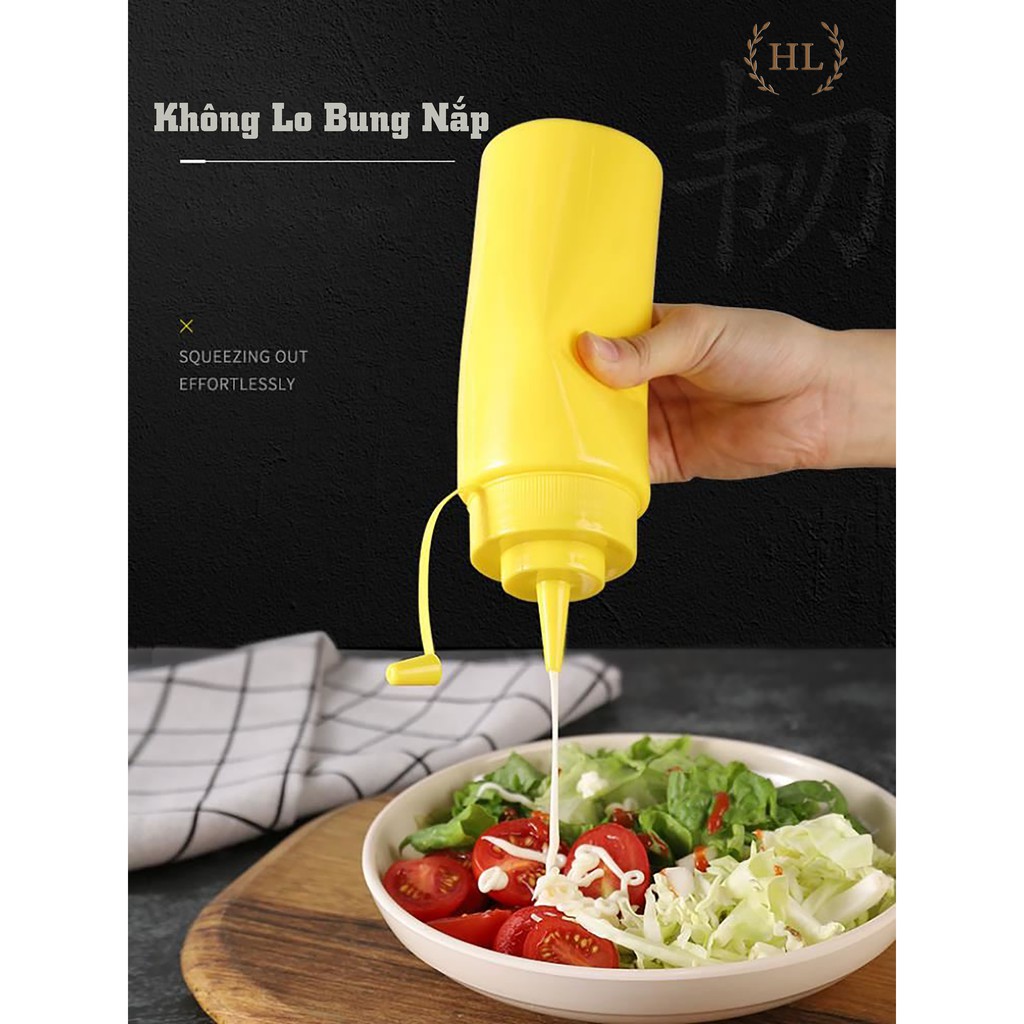 Bình đựng nước sốt 480ml (Trung Béo 16oz) | BÌNH ĐỰNG SỐT 16OZ DUNG TÍCH 480ml CÓ VẠCH DUNG TÍCH DẬP NỔI