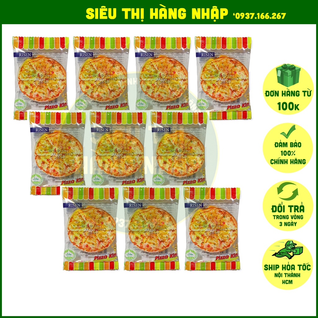 [Lốc 50 gói] Kẹo dẻo hình bánh Pizza Risen Mỹ cho bé ăn vặt vừa ngon vừa rẻ