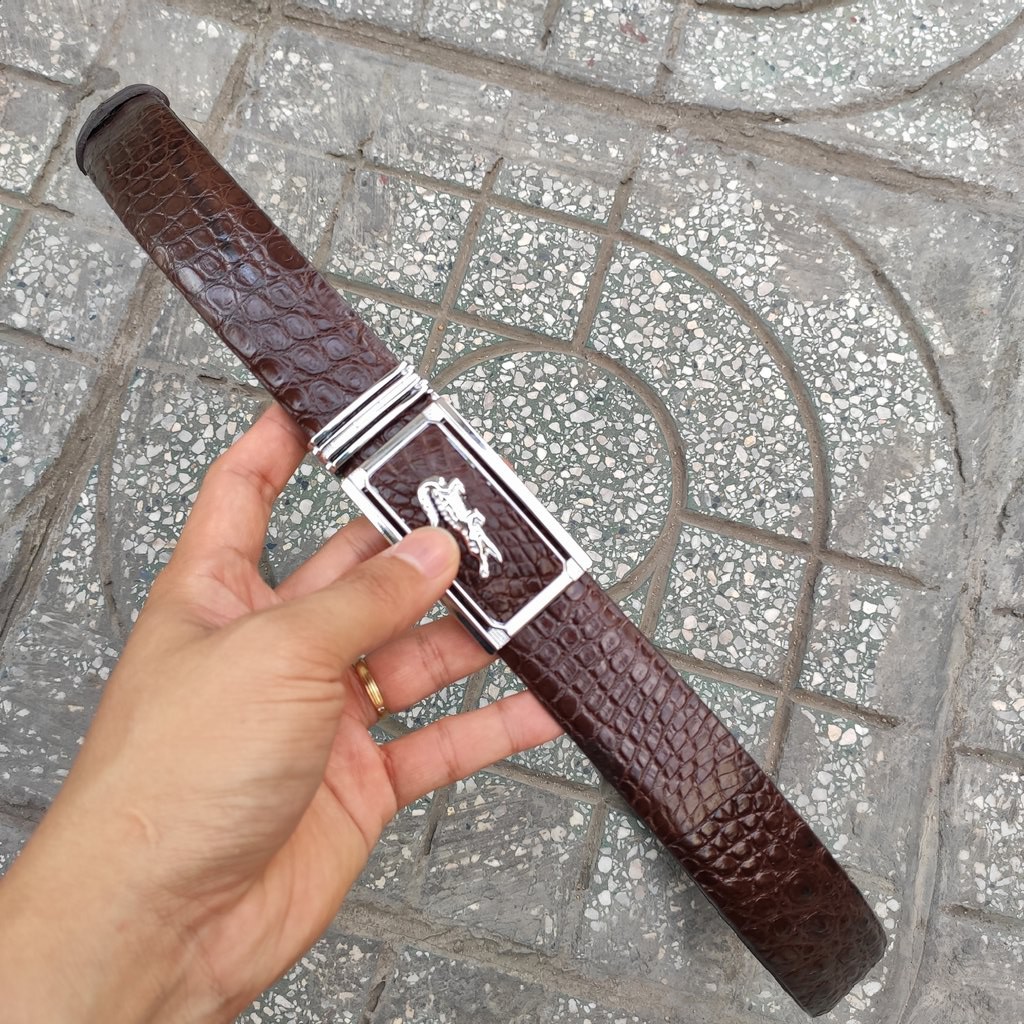 Thắt Lưng Da Cá Sấu. . Da Hông Cá Sấu Rất Mềm Và Đẹp. Kt 3.5 x 120cm. Bảo Hành Chính Hãng 12 tháng!