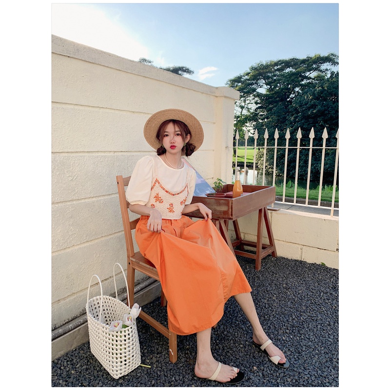 [Augustcloth] Áo gile khoác ngoài thêu hoa phong cách Hàn Quốc