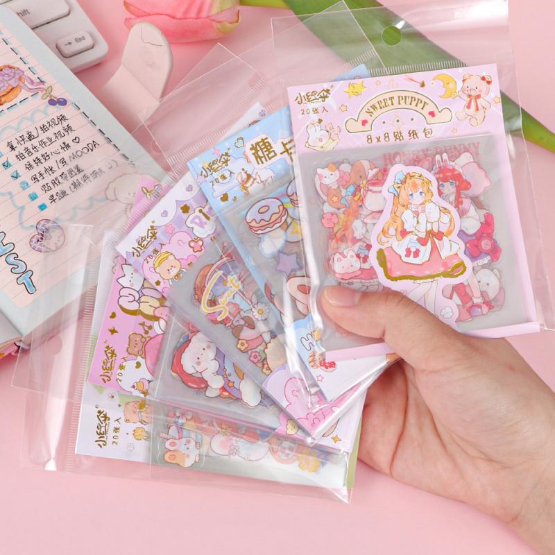 Bộ 20 Tấm Sticker Dán Trang Trí Hình Hoạt Hình Đáng Yêu