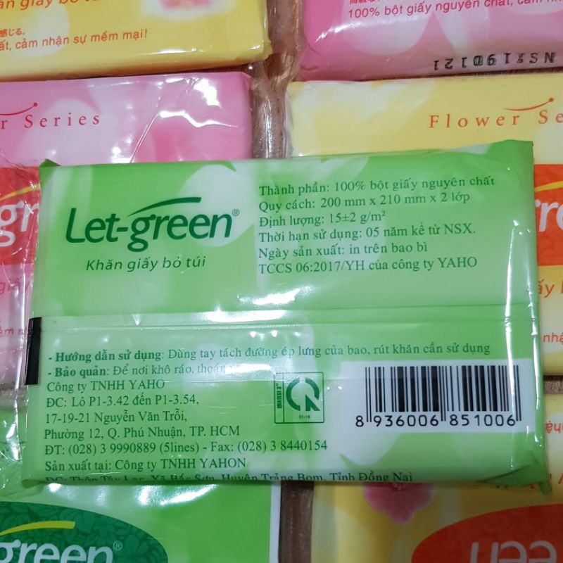 COMBO 6 GÓI KHĂN GIẤY BỎ TÚI LET-GREEN