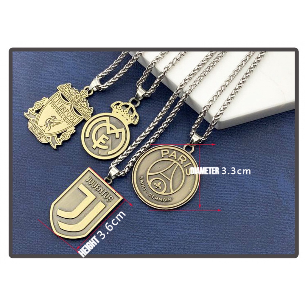 Vòng cổ Logo Câu Lạc Bộ Bóng Đá Thế Giới: Manchester United Liverpool Chelsea Arsenal Juventus Real Madrid Hotspur Paris Ý