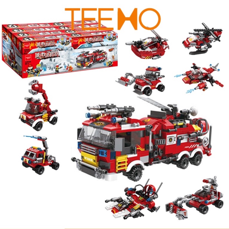Lego xe cứu hỏa giá rẻ đồ chơi lắp ráp cho bé trai 5 tuổi TEEMO LG-15
