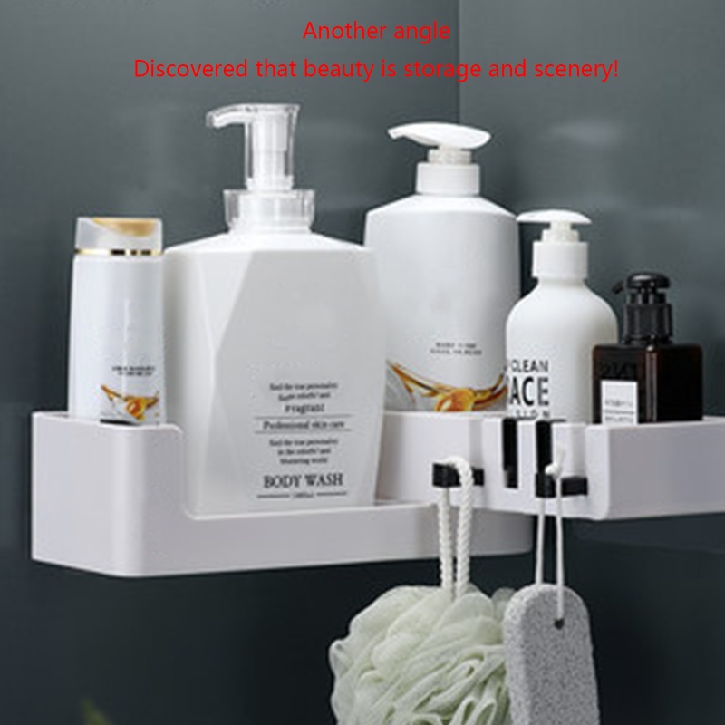 Giá Đỡ Dầu Gội Gắn Góc Tường Tiện Dụng Cho Phòng Tắm / Nhà Bếp