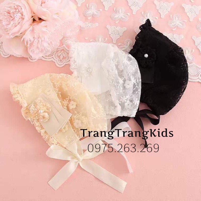 PHỤ KIỆN CHO BÉ, MŨ REN TIỂU THƯ CHO BÉ GÁI 5-12 KG