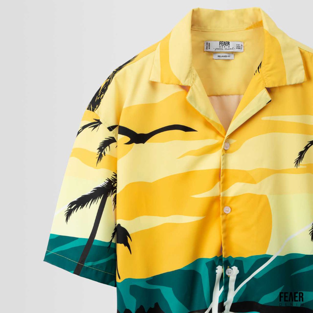 Áo sơ mi nam họa tiết Feaer DENIM chất lụa Beach Vibes | BigBuy360 - bigbuy360.vn