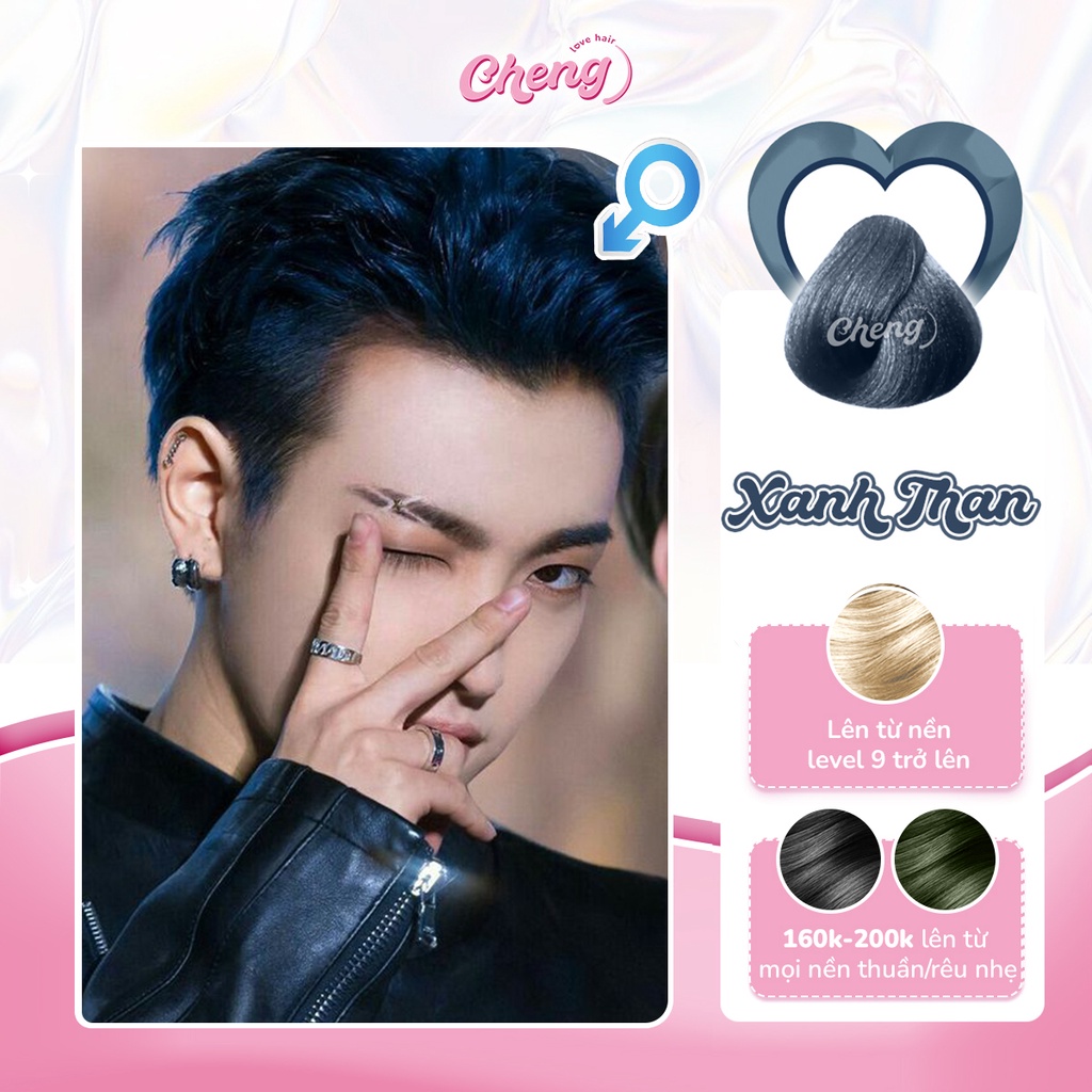 Thuốc Nhuộm Tóc XANH THAN Nam / XANH ĐEN / XANH DƯƠNG ĐEN Không Tẩy | Chenglovehair, Chenglovehairs