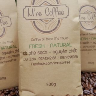 Cafe nguyên chất hạt robusta rang bơ 500g