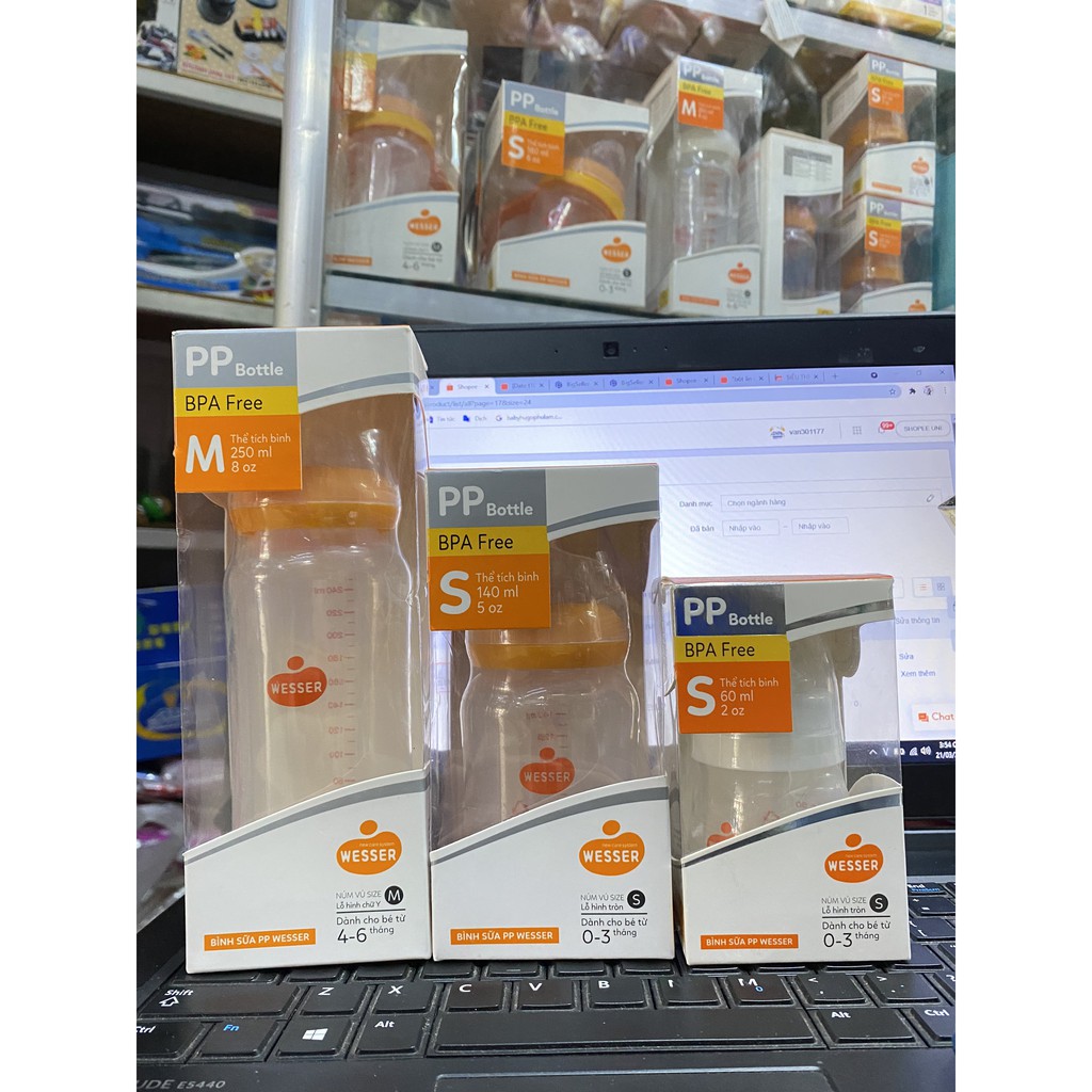 BÌNH SỮA WESSER CỔ HẸP 60ML/140ML/250ML