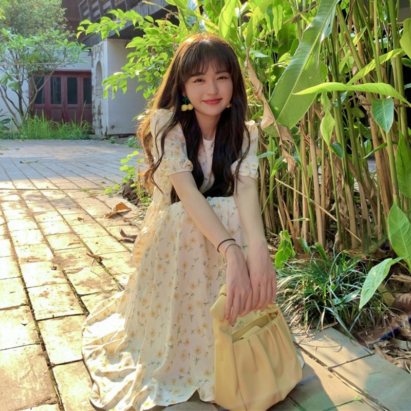 Váy hoa nhí 🌸 Đầm dài maxi tay lỡ hoạ tiết hoa nhỏ phong cách Hàn Quốc dành cho nữ PHULA | BigBuy360 - bigbuy360.vn