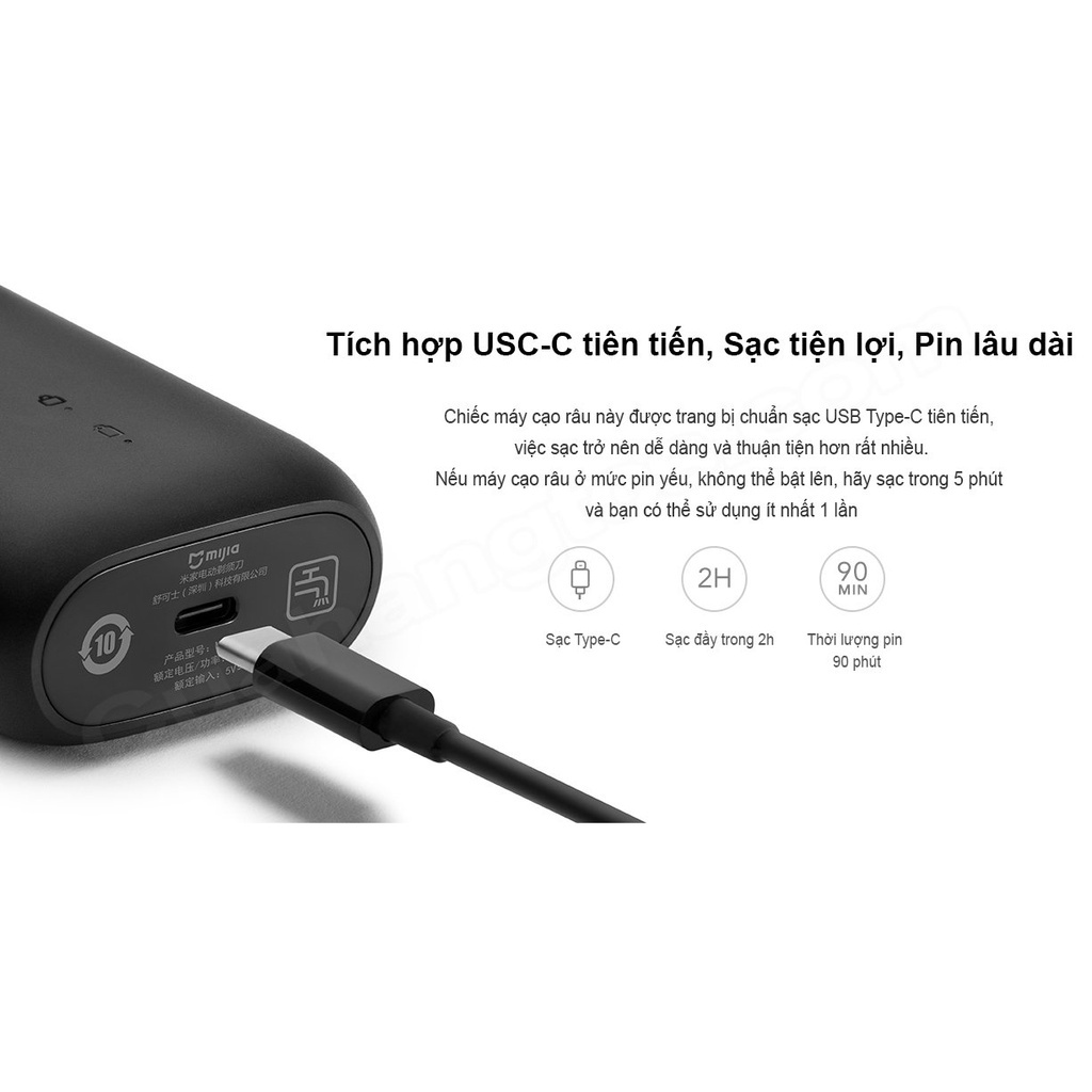 Máy cạo râu Xiaomi MSX201 Chống nước, Sạc pin, Dễ dàng tháo rời vệ sinh - Hàng Chính Hãng