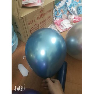 Đồ trang trí bong bóng Set 10 bóng siêu nhũ crom 12inch mỹ đủ màu có video màu bóng thật