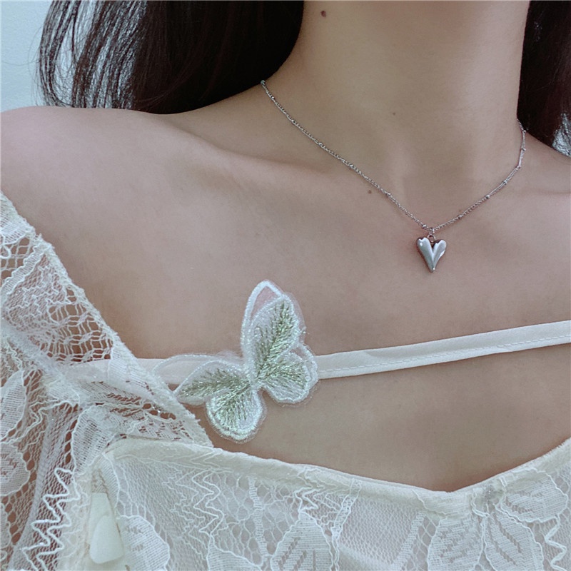 Vòng cổ hợp kim mặt hình trái tim thời trang cho nữ