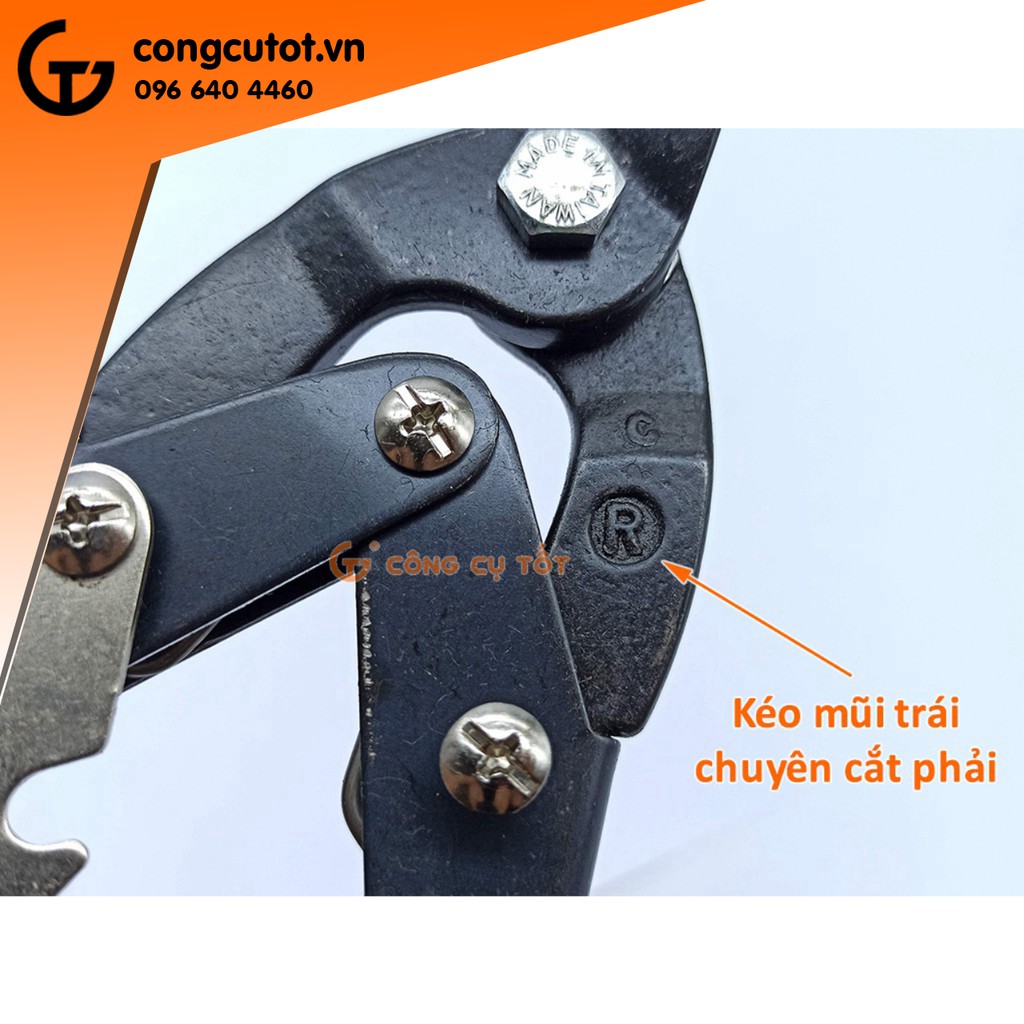 Kéo cắt tôn 250mm Wakio cắt thép tấp 1.2mm, dây thép 3mm