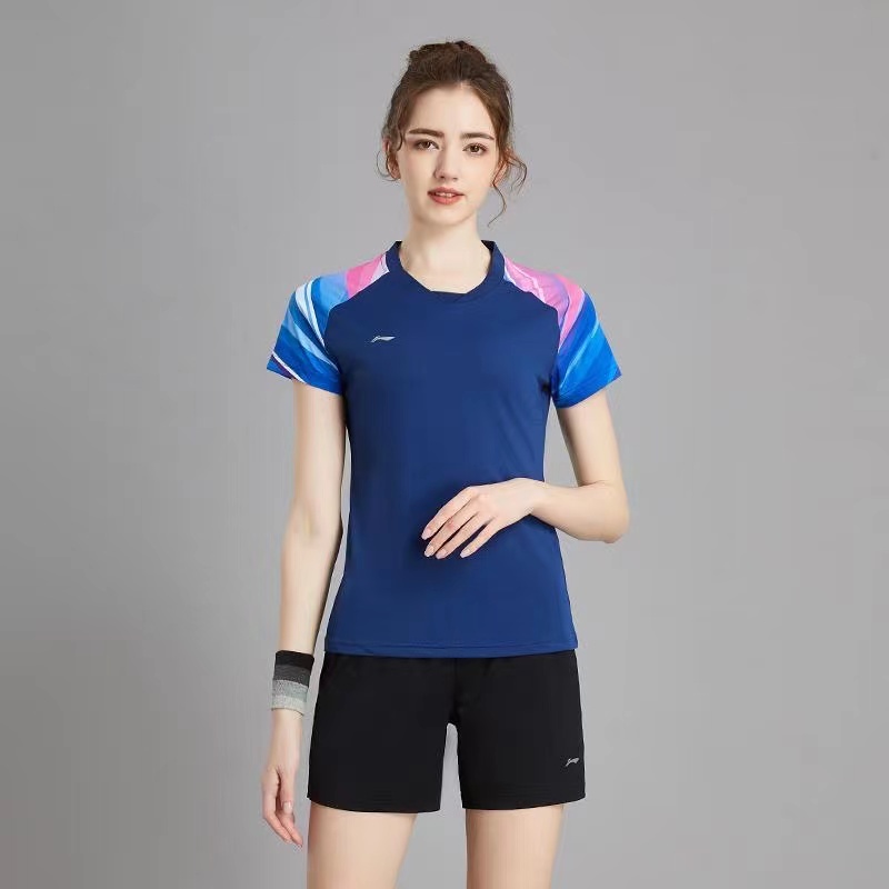 Li Ning Áo Thun Thể Thao Cầu Lông Nhanh Khô Nhiều Màu Sắc Mùa Hè Cho Nam Và Nữ