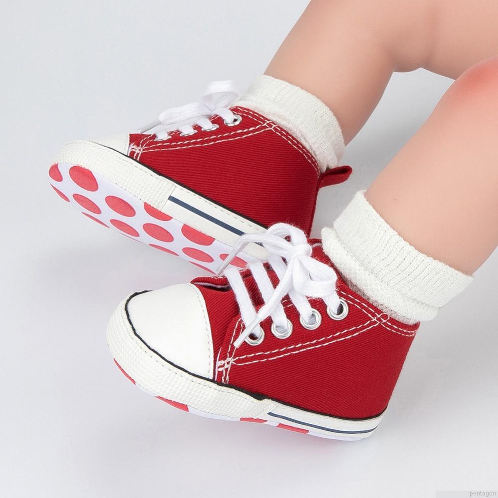 Giày thể thao vải canvas đế mềm chống trượt cho bé tập đi