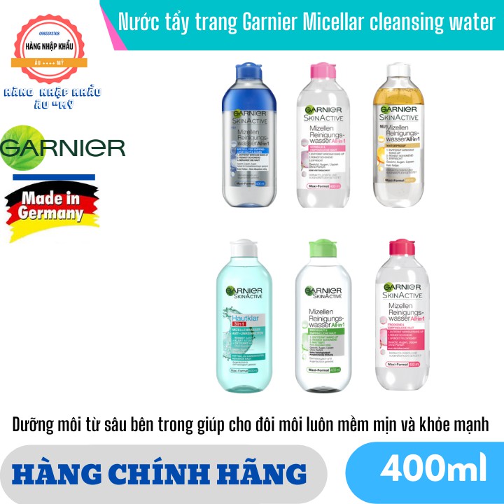 [HÀNG ĐỨC] Nước tẩy trang Garnier Micellar cleansing water 400ml