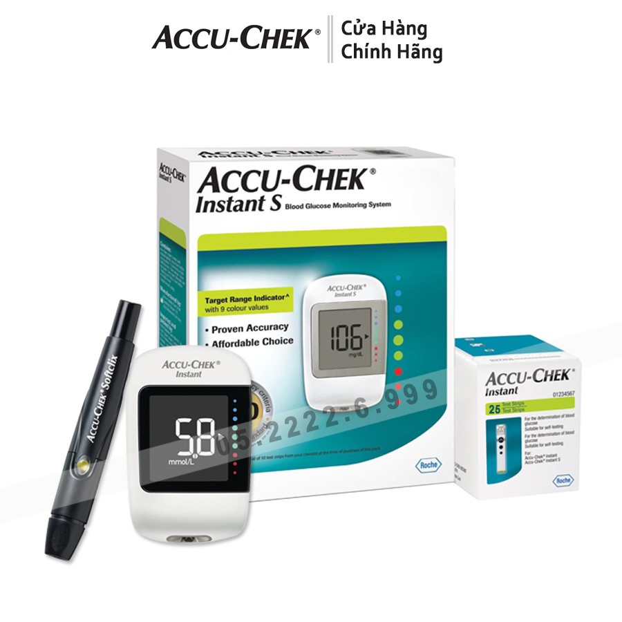 COMBO Máy đo đường huyết Accu-Chek Instant .
