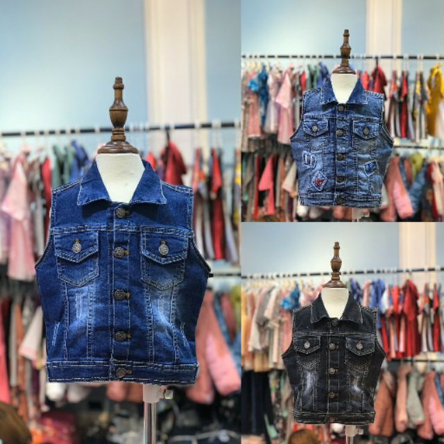 Áo Gile bò bé trai có chữ/không chữ size 2-7t. Chất bò Litibaby