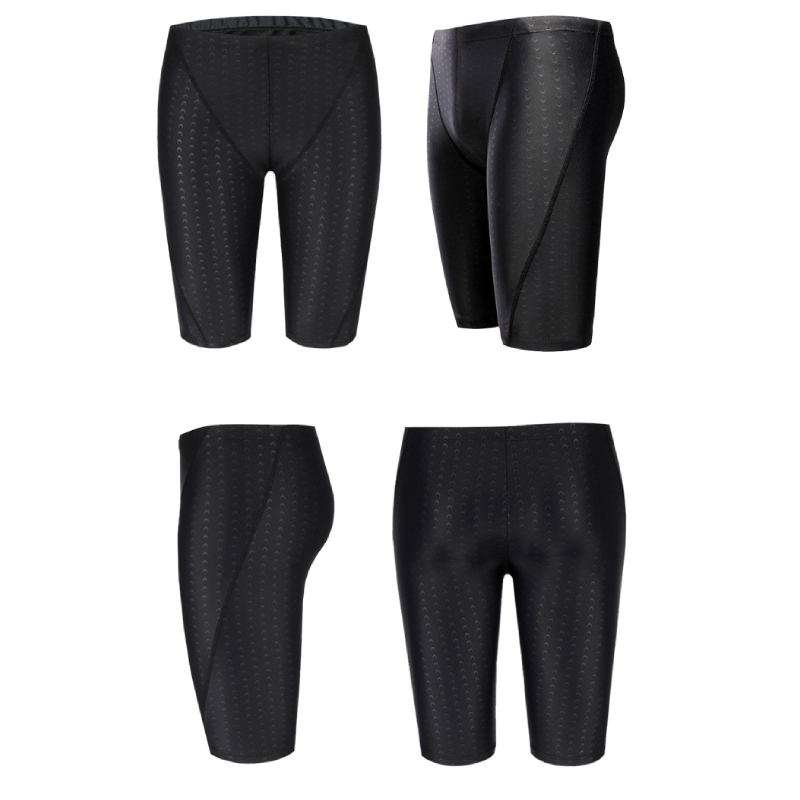 [AVAILABLE] Mens Waterproof Bigsize Black Swimming Pants With Swimming Cap
