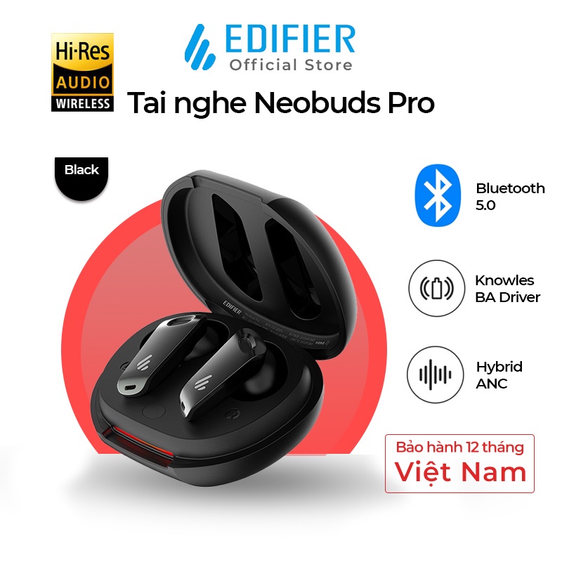 Tai nghe bluetooth Edifier Neobuds Pro - Hires Audio Wireless - Chống ồn chủ động 6 mic đàm thoại - Hàng chính hãng