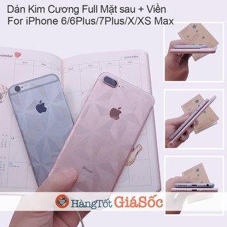 [FREESHIP 99K TOÀN QUỐC] Miếng dán vân Kim Cương Full Viền và Mặt lưng iPhone 6 ->XS Max (hangtotgiasoc)