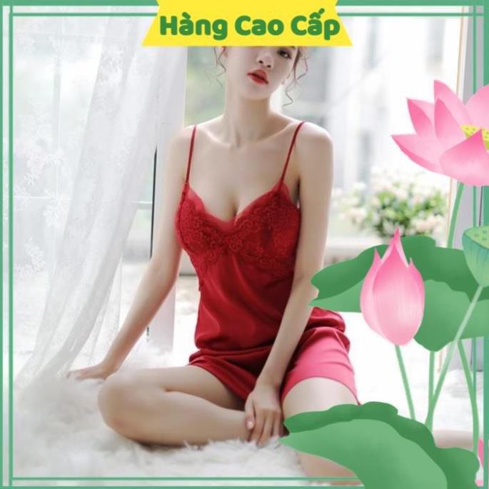 Đầm Ngủ Sexy Đầm Ngủ Màu Đen Hai Dây Ren Ngực Hở Lưng Cao Cấp Gợi Cảm | BigBuy360 - bigbuy360.vn