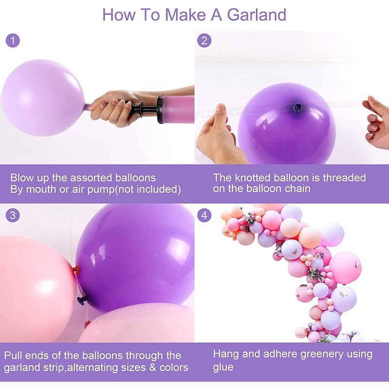 Chủ đề màu tím loạt bong bóng trang trí bữa tiệc bong bóng