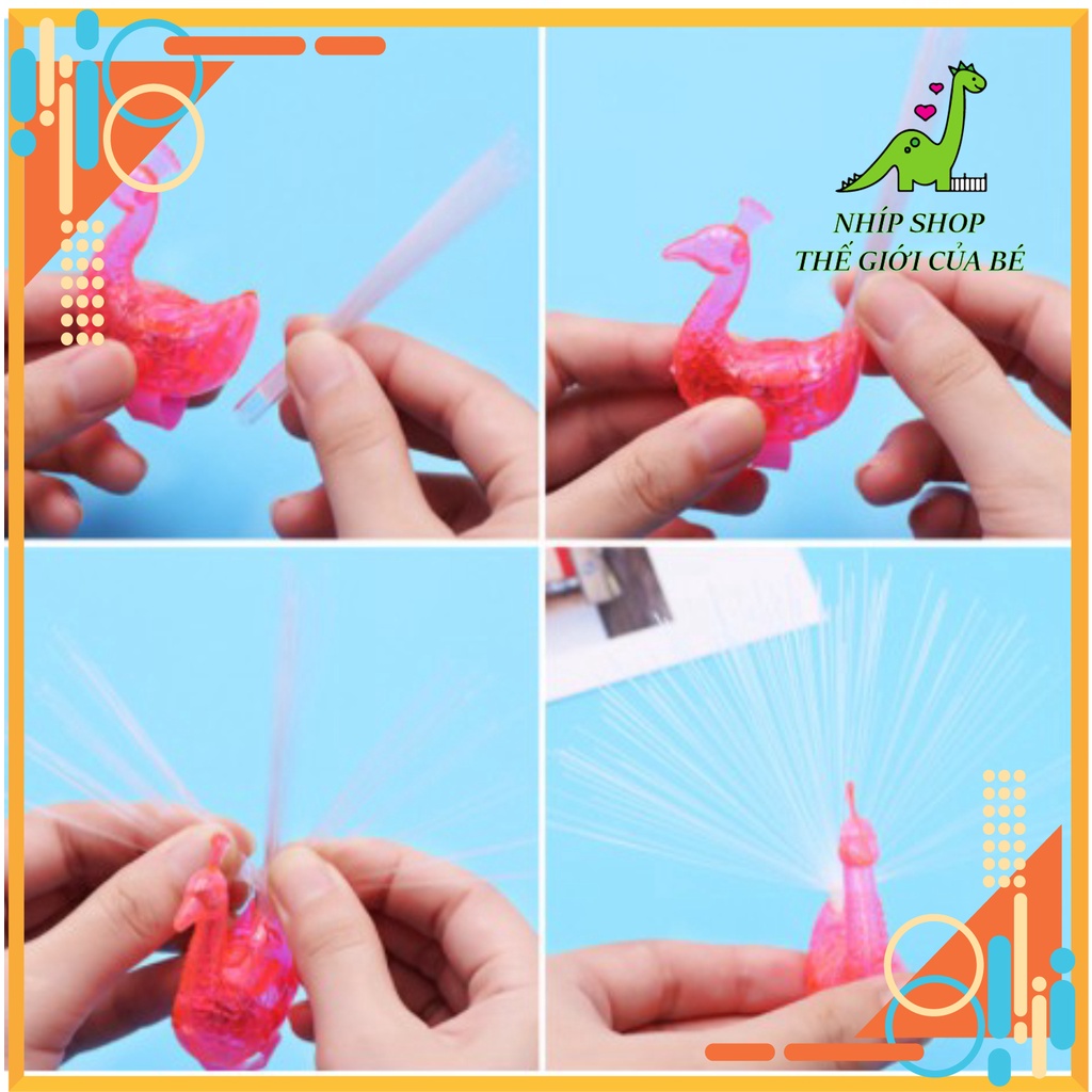 Đồ chơi con công phát sáng đèn sợi quang