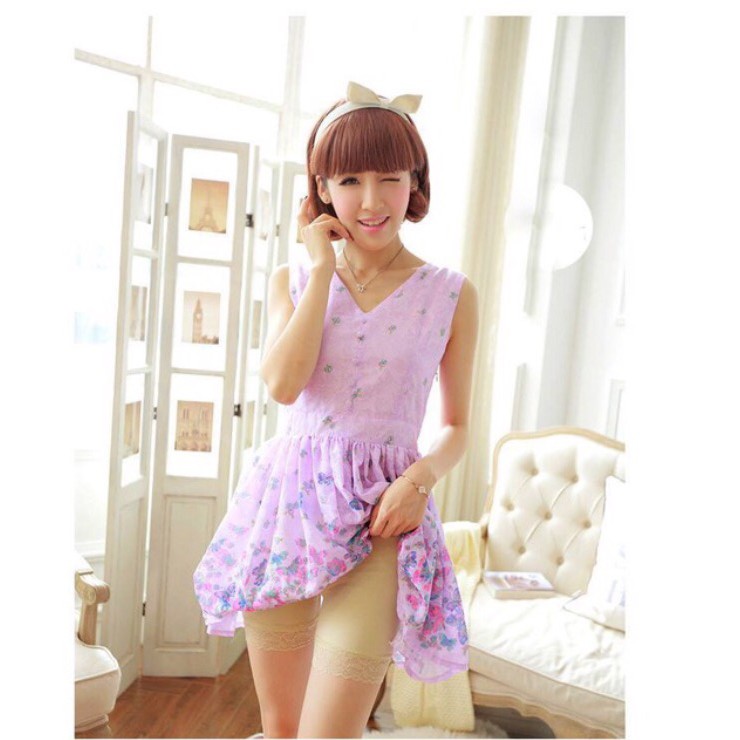 Quần mặc Váy COTTON Chân Ren