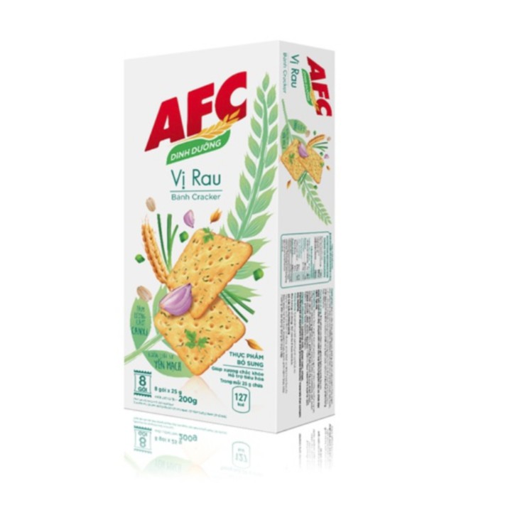 Bánh AFC Dinh Dưỡng Vị Rau Cải Hộp 200g (8 gói x 25g)