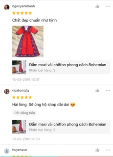 Đầm maxi hoạ tiết bohomian