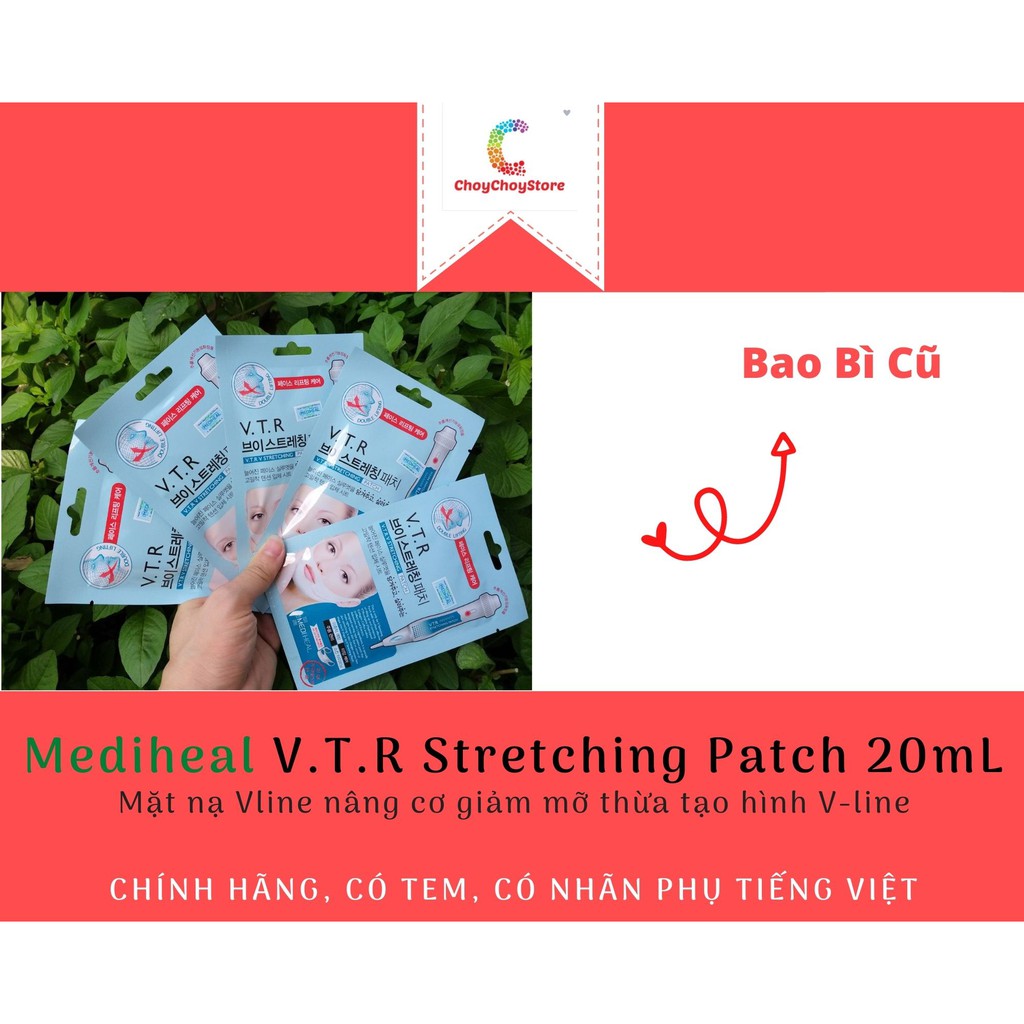 [TEM CHỐNG HÀNG GIẢ] Mediheal V.T.R Stretching Patch 20mL - Mặt nạ Vline nâng cơ giảm mỡ thừa tạo hình V-line