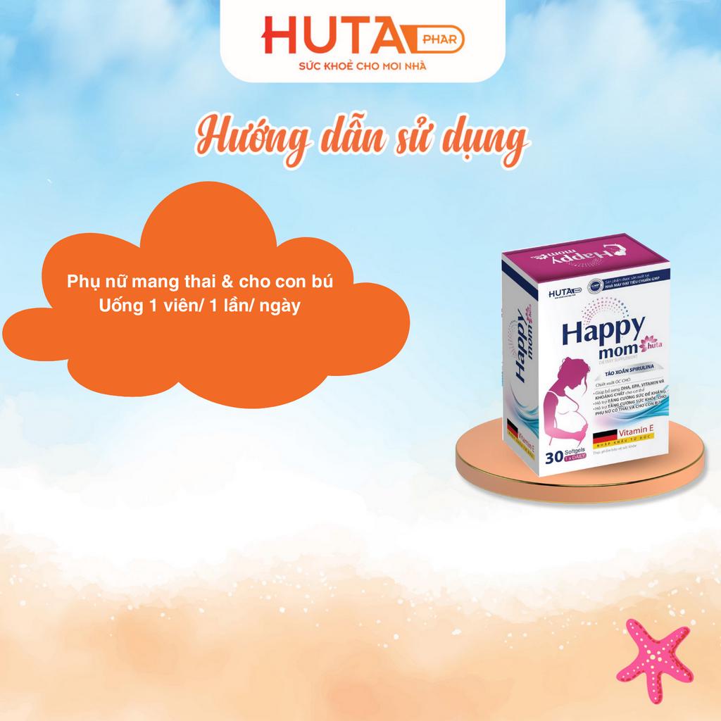 Vitamin tổng hợp cho mẹ bầu Happy Mom HUTA , bổ sung Sắt, DHA và các Vitamin khoáng chất thiết yếu cho bầu